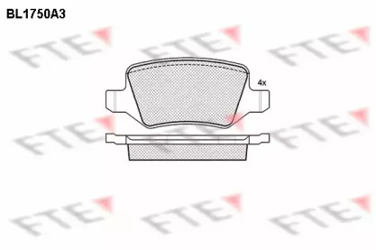 Комплект тормозных колодок FTE BL1750A3