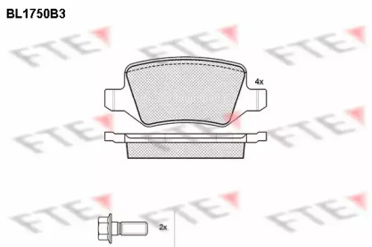 Комплект тормозных колодок FTE BL1750B3