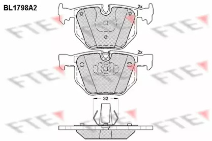 Комплект тормозных колодок FTE BL1798A2