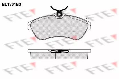 Комплект тормозных колодок FTE BL1801B3