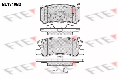 Комплект тормозных колодок FTE BL1810B2