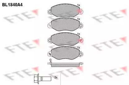 Комплект тормозных колодок FTE BL1840A4