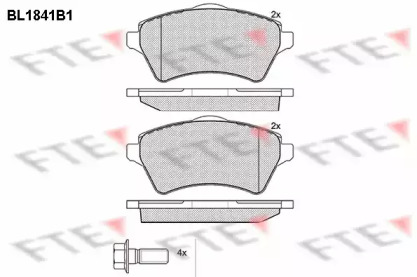 Комплект тормозных колодок FTE BL1841B1