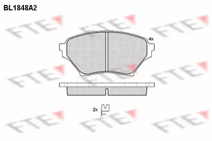 Комплект тормозных колодок FTE BL1848A2