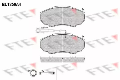 Комплект тормозных колодок FTE BL1859A4