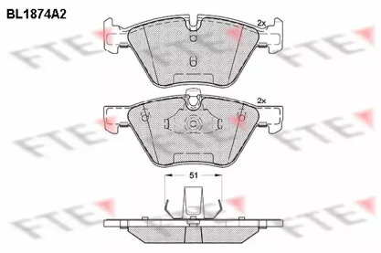 Комплект тормозных колодок FTE BL1874A2