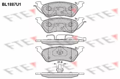 Комплект тормозных колодок FTE BL1887U1