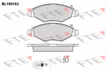 Комплект тормозных колодок FTE BL1891A3