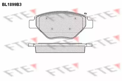 Комплект тормозных колодок FTE BL1899B3