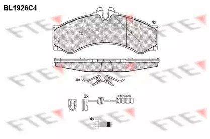 Комплект тормозных колодок FTE BL1926C4