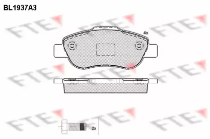 Комплект тормозных колодок FTE BL1937A3