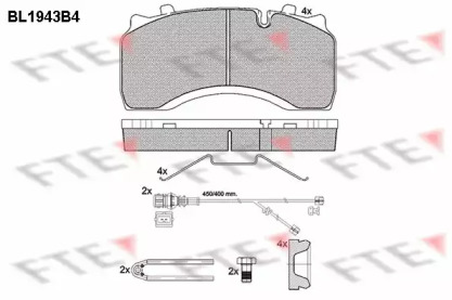 Комплект тормозных колодок FTE BL1943B4