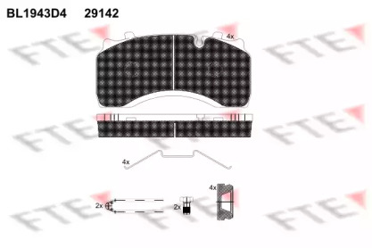 Комплект тормозных колодок FTE BL1943D4