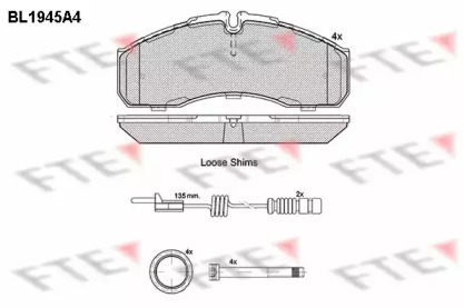 Комплект тормозных колодок FTE BL1945A4