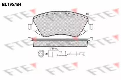 Комплект тормозных колодок FTE BL1957B4