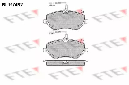 Комплект тормозных колодок FTE BL1974B2