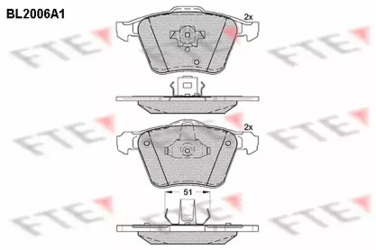 Комплект тормозных колодок FTE BL2006A1