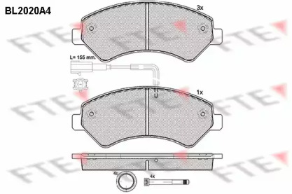 Комплект тормозных колодок FTE BL2020A4