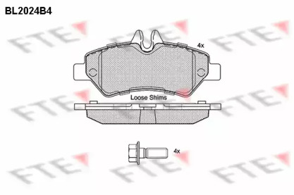 Комплект тормозных колодок FTE BL2024B4