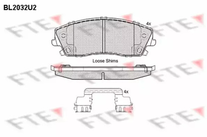 Комплект тормозных колодок FTE BL2032U2