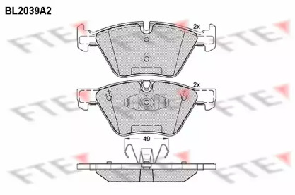 Комплект тормозных колодок FTE BL2039A2