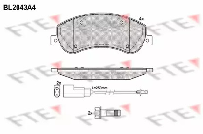 Комплект тормозных колодок FTE BL2043A4