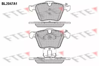 Комплект тормозных колодок FTE BL2047A1