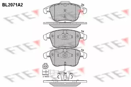 Комплект тормозных колодок FTE BL2071A2