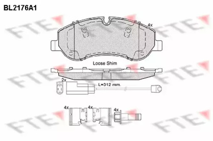 Комплект тормозных колодок FTE BL2176A1