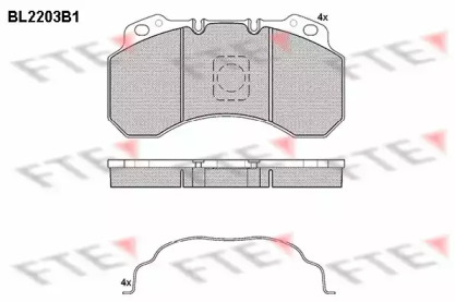 Комплект тормозных колодок FTE BL2203B1