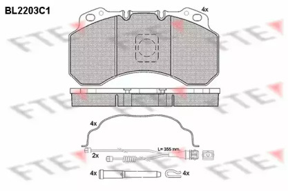 Комплект тормозных колодок FTE BL2203C1