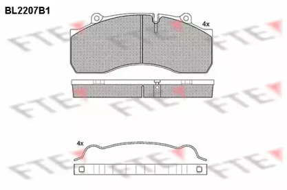 Комплект тормозных колодок FTE BL2207B1