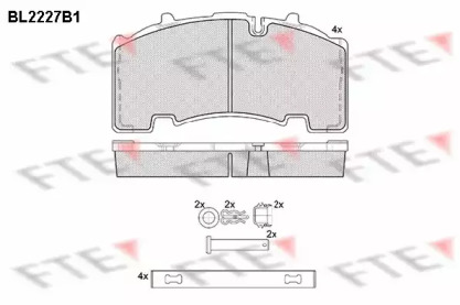 Комплект тормозных колодок FTE BL2227B1