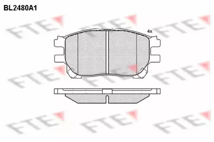 Комплект тормозных колодок FTE BL2480A1