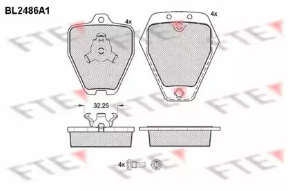 Комплект тормозных колодок FTE BL2486A1