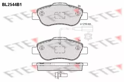 Комплект тормозных колодок FTE BL2544B1