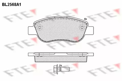 Комплект тормозных колодок FTE BL2568A1