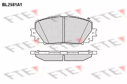 Комплект тормозных колодок FTE BL2581A1