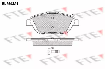 Комплект тормозных колодок FTE BL2598A1