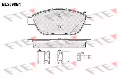 Комплект тормозных колодок FTE BL2598B1