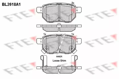 Комплект тормозных колодок FTE BL2618A1