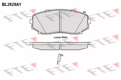 Комплект тормозных колодок FTE BL2628A1