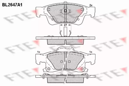 Комплект тормозных колодок FTE BL2647A1