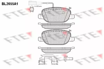 Комплект тормозных колодок FTE BL2655A1