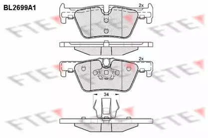 Комплект тормозных колодок FTE BL2699A1