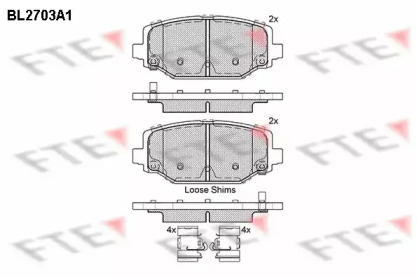 Комплект тормозных колодок FTE BL2703A1