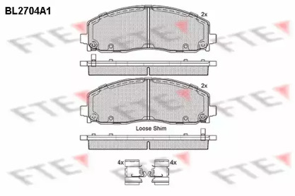 Комплект тормозных колодок FTE BL2704A1