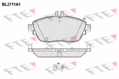 Комплект тормозных колодок FTE BL2711A1