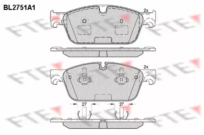 Комплект тормозных колодок FTE BL2751A1