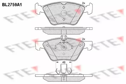 Комплект тормозных колодок FTE BL2759A1